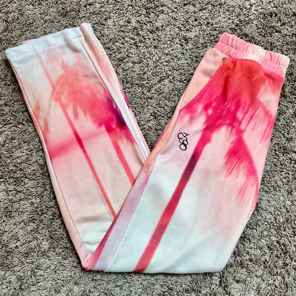 Carbon38 Tropical Palm Tree Sweatpants Pink & Orange Size XS - Picture 4 of 10